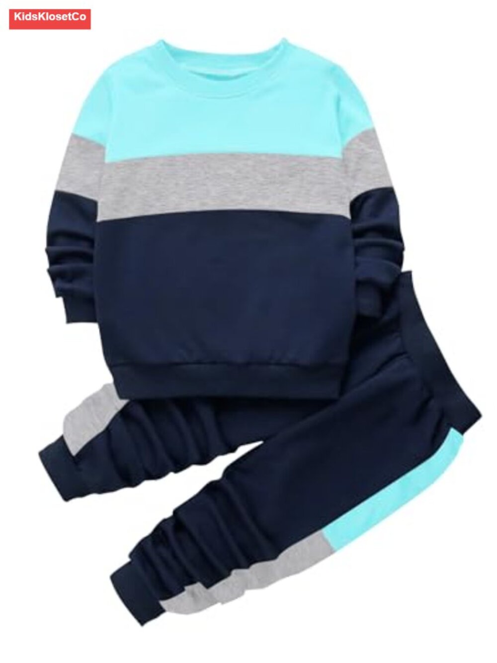Boys 2 Piece Tracksuit Active Set Long Sleeve Sweatshirt Jogger Pants 4-12Y
